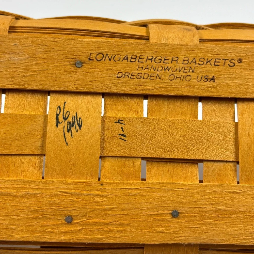 Vintage Longaberger Flower Pot Basket Set 3 Pots Wood Stand Riser Herb Planters
